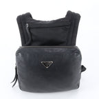Prada White Tag Triangle Logo Leather Backpack Business