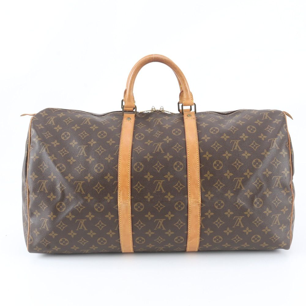 Louis Vuitton Monogram Keepall 55 Leather Boston Bag Tote Travel — view 3