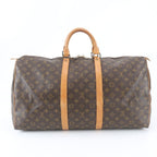 Louis Vuitton Monogram Keepall 55 Leather Boston Bag Tote Travel — view 3