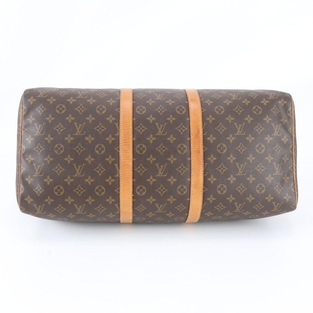 Louis Vuitton Monogram Keepall 55 Leather Boston Bag Tote Travel — view 5