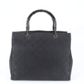 Gucci Bamboo GG Nylon Handbag Tote Black