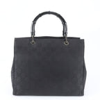 Gucci Bamboo GG Nylon Handbag Tote Black