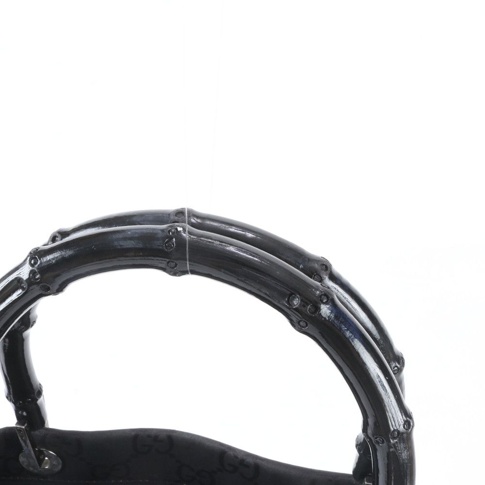 Gucci Bamboo GG Nylon Handbag Tote Black — view 2
