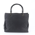 Gucci Bamboo GG Nylon Handbag Tote Black — view 3