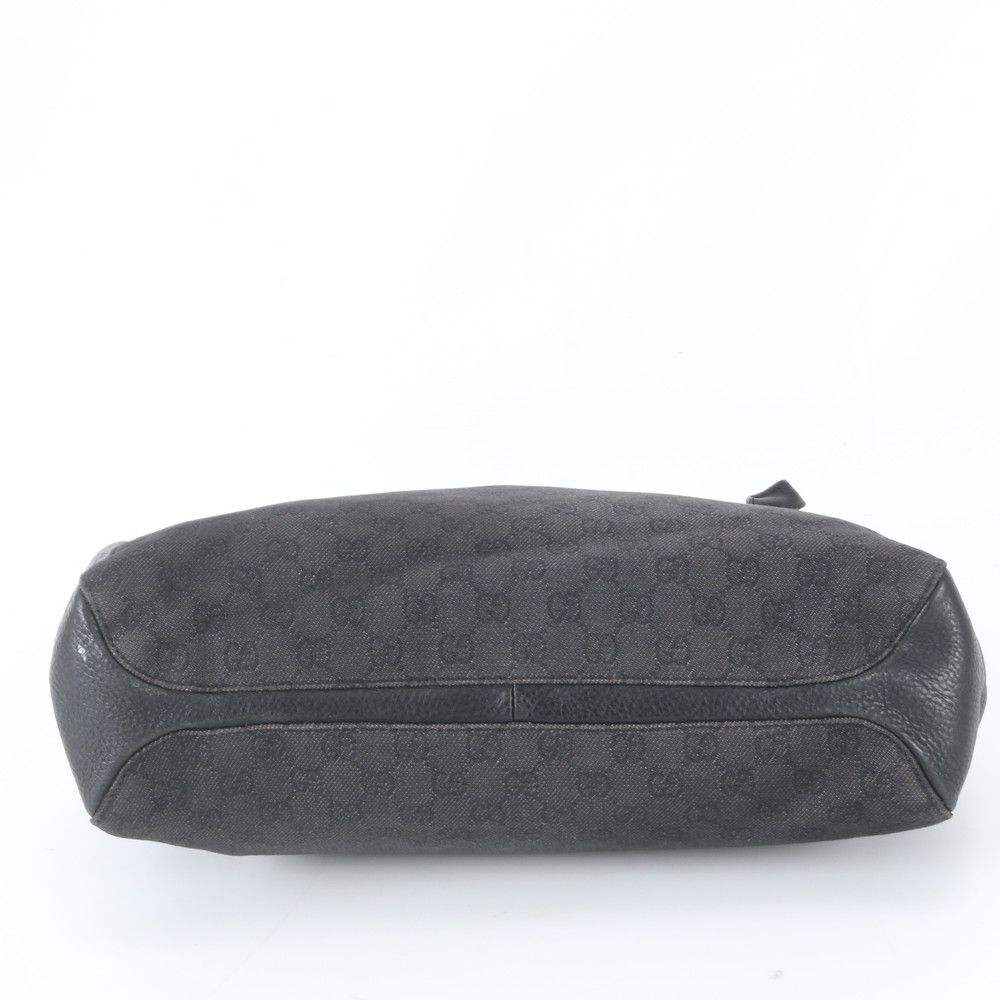 Gucci GG Canvas Horsebit Leather Tote Bag Shoulder Hand Black — view 5