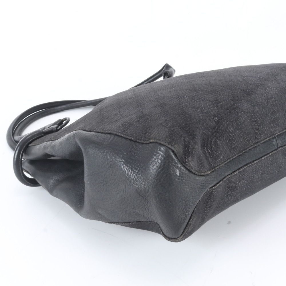 Gucci GG Canvas Horsebit Leather Tote Bag Shoulder Hand Black — view 4