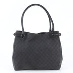 Gucci GG Canvas Horsebit Leather Tote Bag Shoulder Hand Black