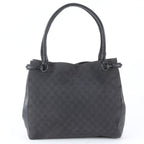 Gucci GG Canvas Horsebit Leather Tote Bag Shoulder Hand Black — view 3