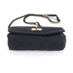 Chanel 2.55 Chain 2-Way Shoulder Bag Crossbody Leather Black — view 6