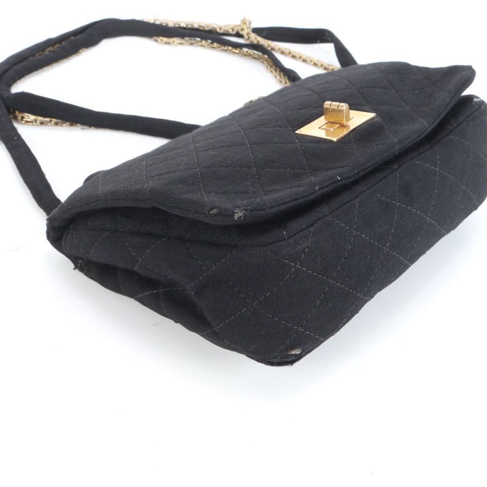 Chanel 2.55 Chain 2-Way Shoulder Bag Crossbody Leather Black — view 4