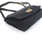 Chanel 2.55 Chain 2-Way Shoulder Bag Crossbody Leather Black — view 4