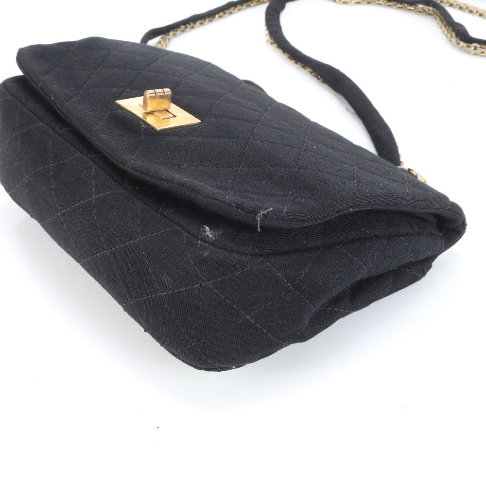 Chanel 2.55 Chain 2-Way Shoulder Bag Crossbody Leather Black — view 5