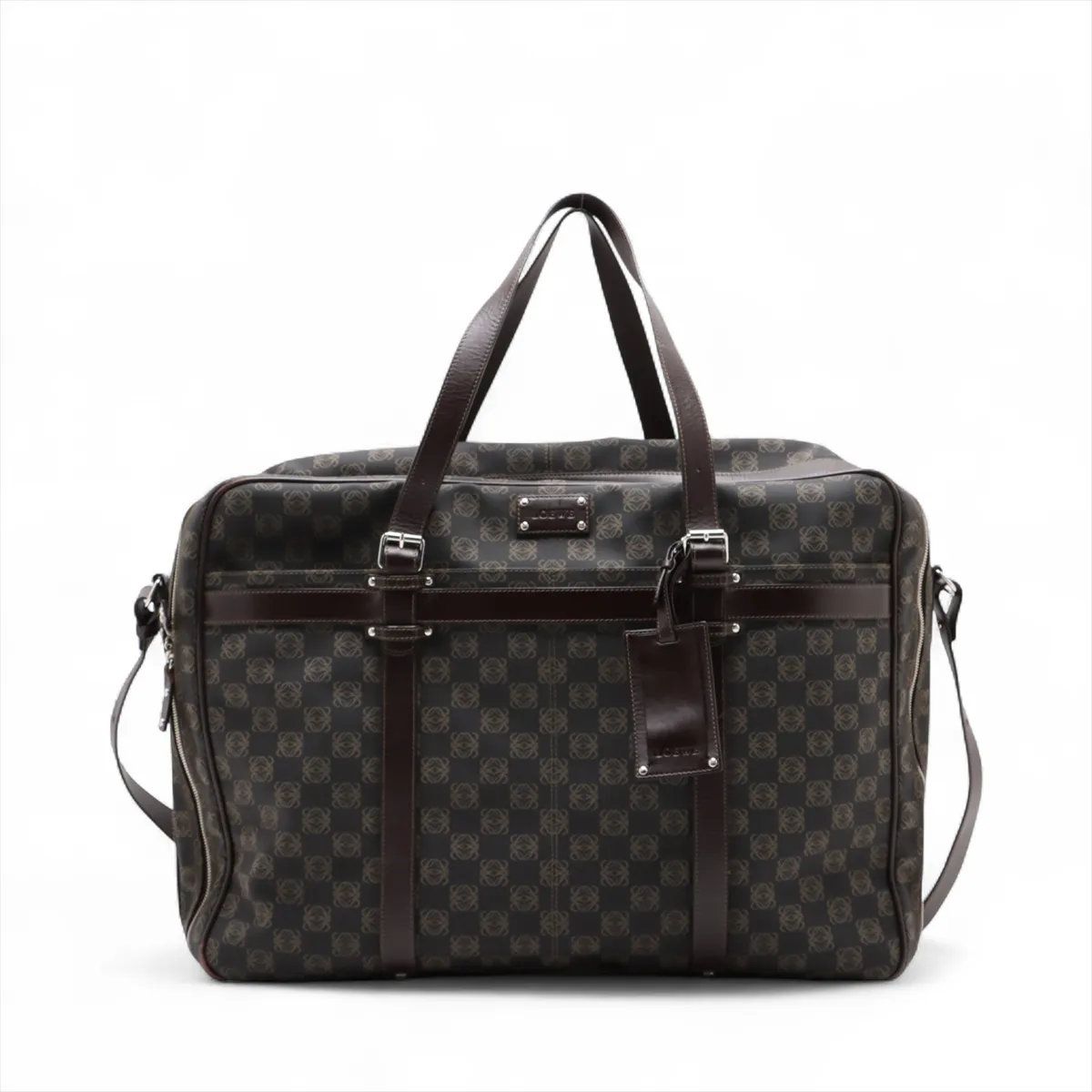 Loewe Repeat Anagram Leather 2-Way Boston Bag Crossbody