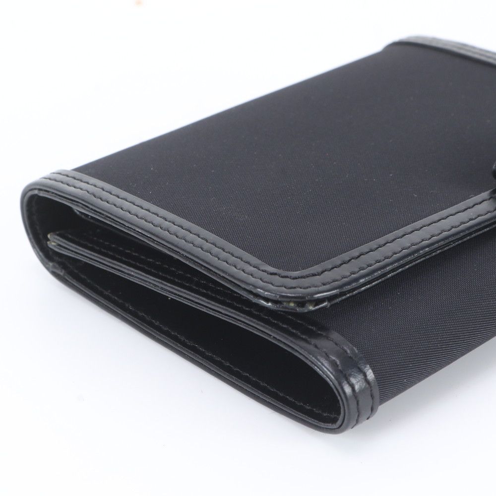 Prada Leather Nylon Trifold Wallet Compact Black — view 5
