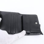 Prada Leather Nylon Trifold Wallet Compact Black — view 7