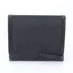 Prada Leather Nylon Trifold Wallet Compact Black
