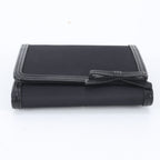 Prada Leather Nylon Trifold Wallet Compact Black — view 4