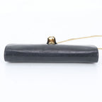 Gucci Vintage Leather Chain Shoulder Bag Crossbody Navy — view 6