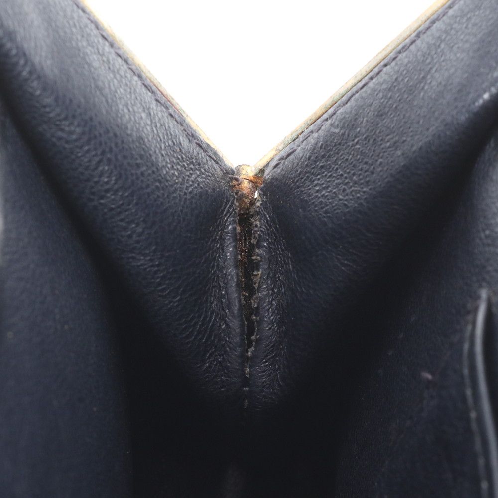 Gucci Vintage Leather Chain Shoulder Bag Crossbody Navy — view 8