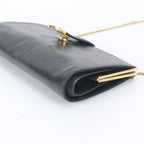 Gucci Vintage Leather Chain Shoulder Bag Crossbody Navy — view 4