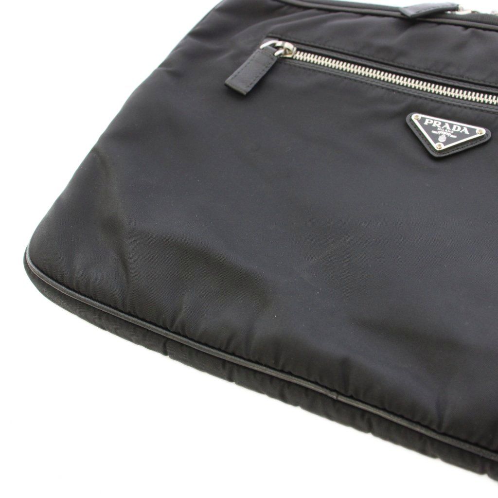 Prada Nylon Laptop Case Clutch PC Black TK — view 6