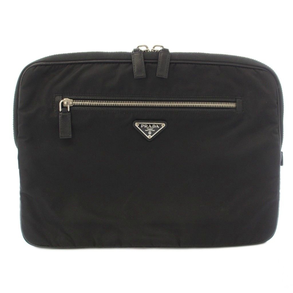 Prada Nylon Laptop Case Clutch PC Black TK