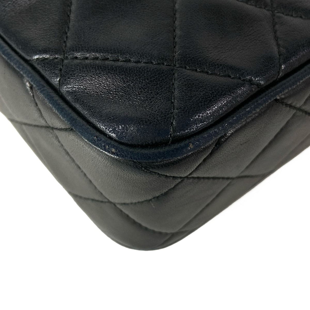 Chanel Shoulder Bag Quilted Black Chain Gold Tassel Bijou Lambskin — view 7
