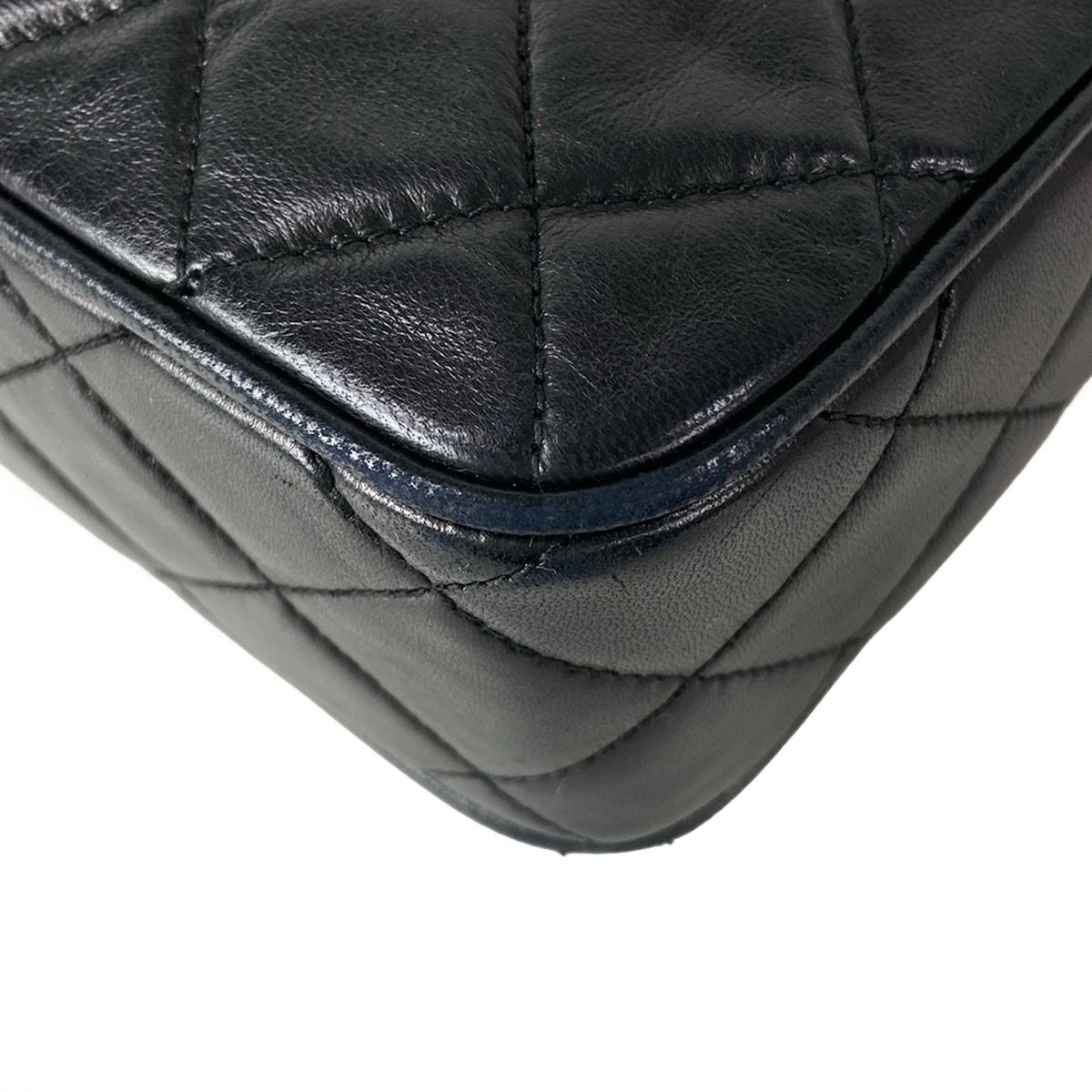 Chanel Shoulder Bag Quilted Black Chain Gold Tassel Bijou Lambskin — view 8