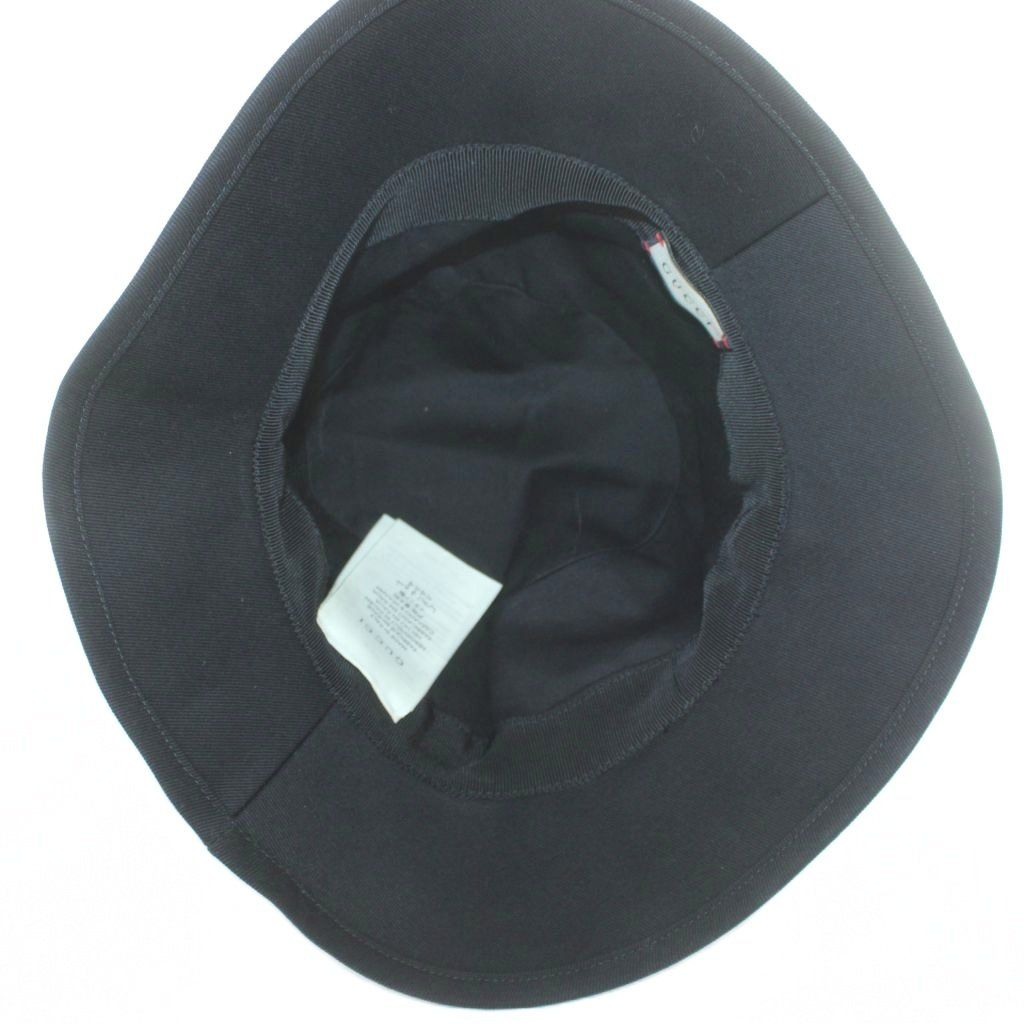 Gucci Labeled Cotton Fedora Hat Bucket Hat Logo S 57 Black BB — view 5
