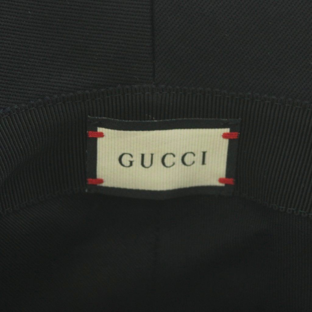 Gucci Labeled Cotton Fedora Hat Bucket Hat Logo S 57 Black BB — view 6