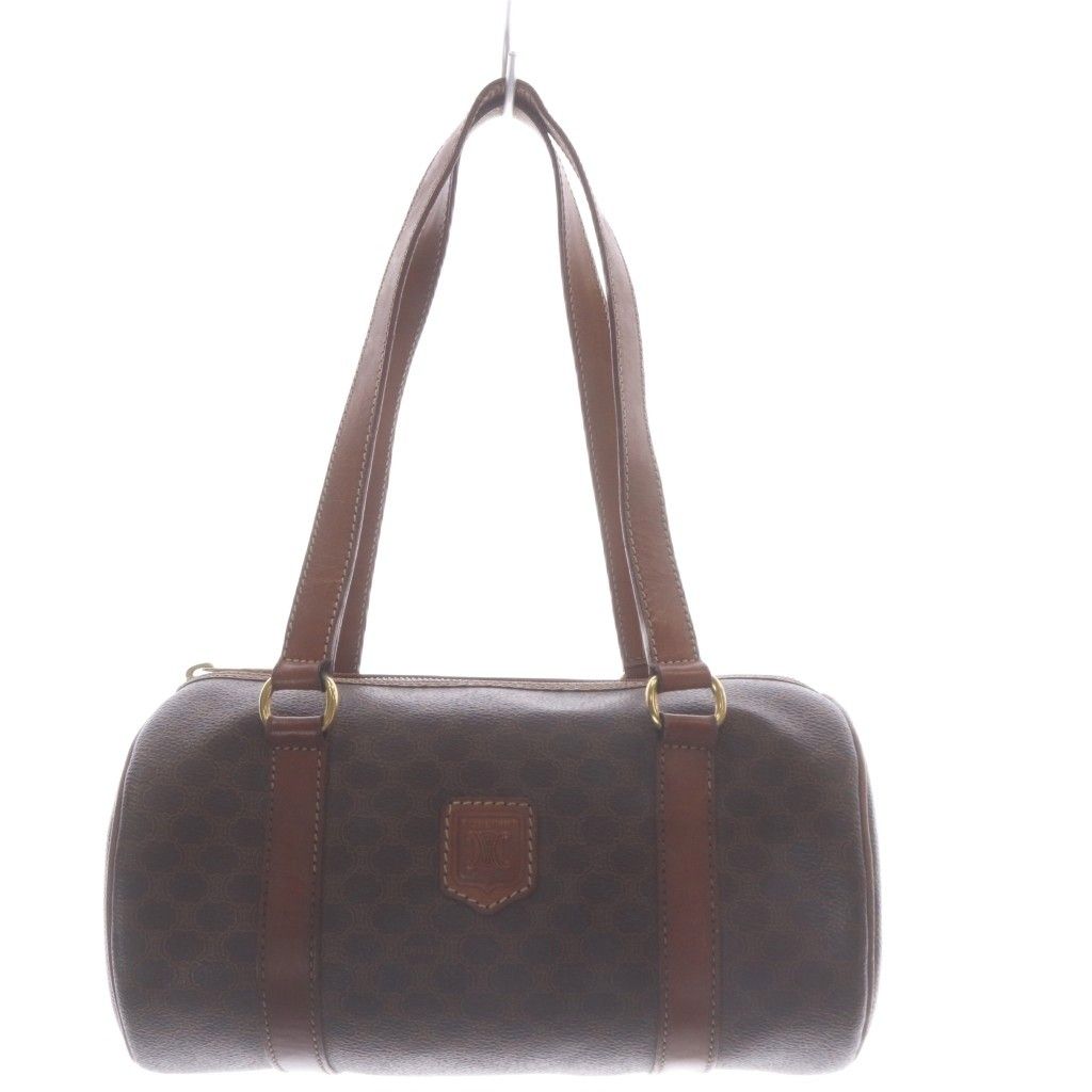 Celine Vintage Handbag Macadam Drum Shape Brown