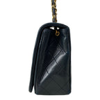 Chanel Shoulder Bag Single Flap Quilted Black Gold Chain Full Turnlock — view 4