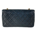 Chanel Shoulder Bag Single Flap Quilted Black Gold Chain Full Turnlock — view 3