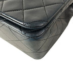 Chanel Shoulder Bag Single Flap Quilted Black Gold Chain Full Turnlock — view 6