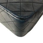 Chanel Shoulder Bag Single Flap Quilted Black Gold Chain Full Turnlock — view 8