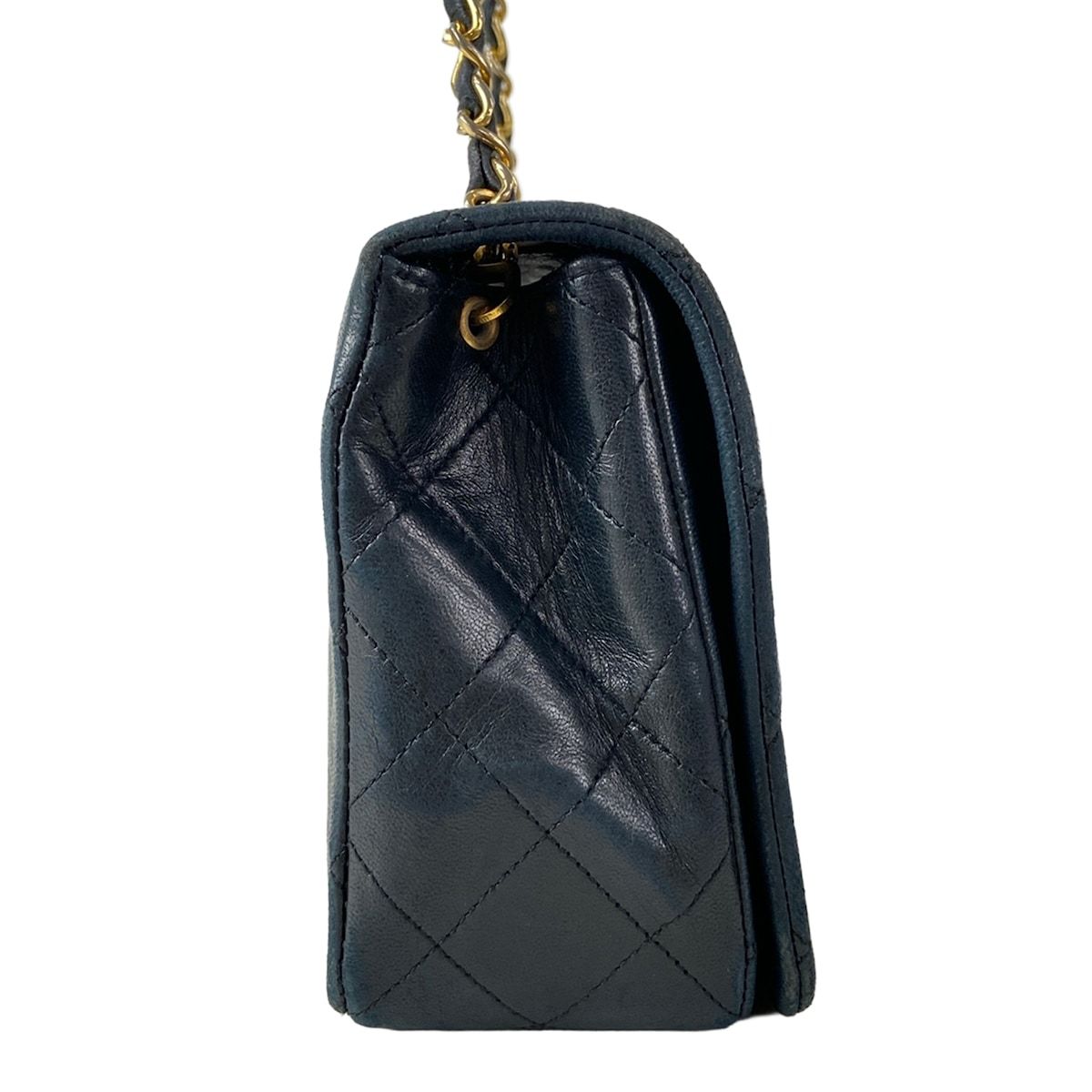 Chanel Shoulder Bag Single Flap Quilted Black Gold Chain Full Turnlock — view 2
