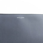Saint Laurent Paris Clutch Leather Logo Black — view 4