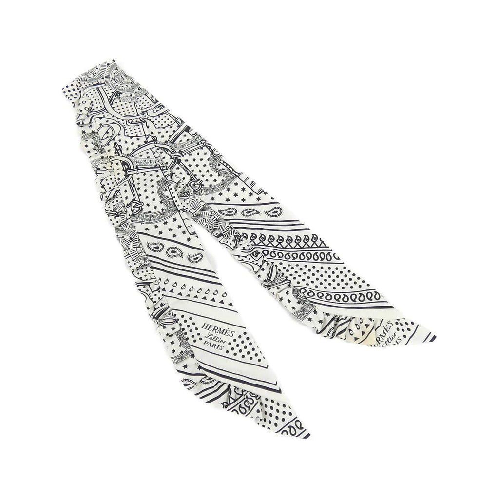 Hermes Eperon D'or Bandana Twilly Frill Scarf