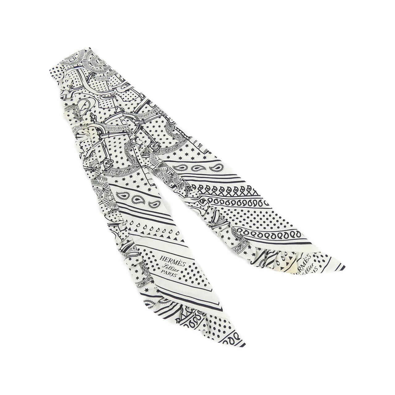 Hermes Eperon D'or Bandana Twilly Frill Scarf