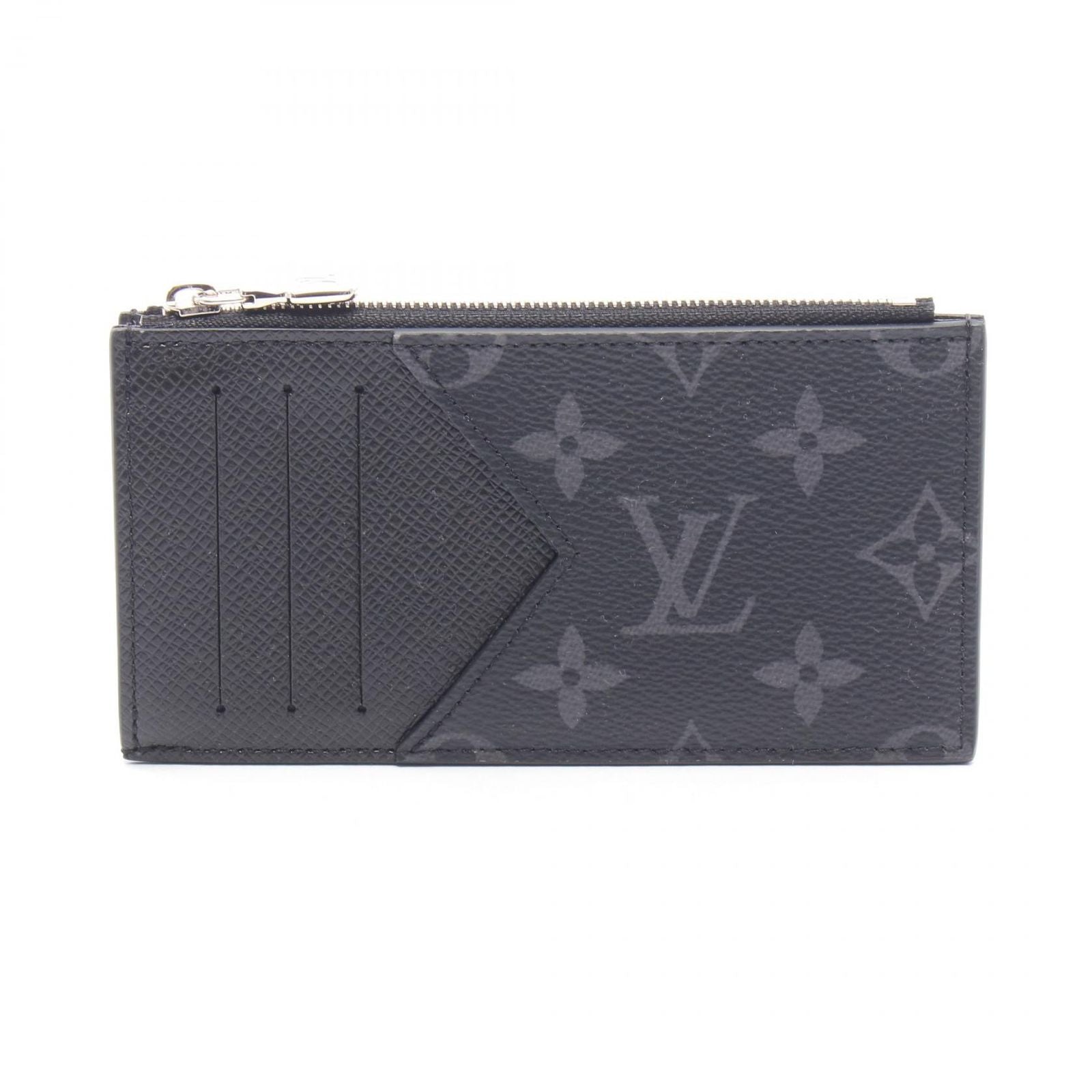 Louis Vuitton Coin Card Holder Monogram Eclipse Case Leather
