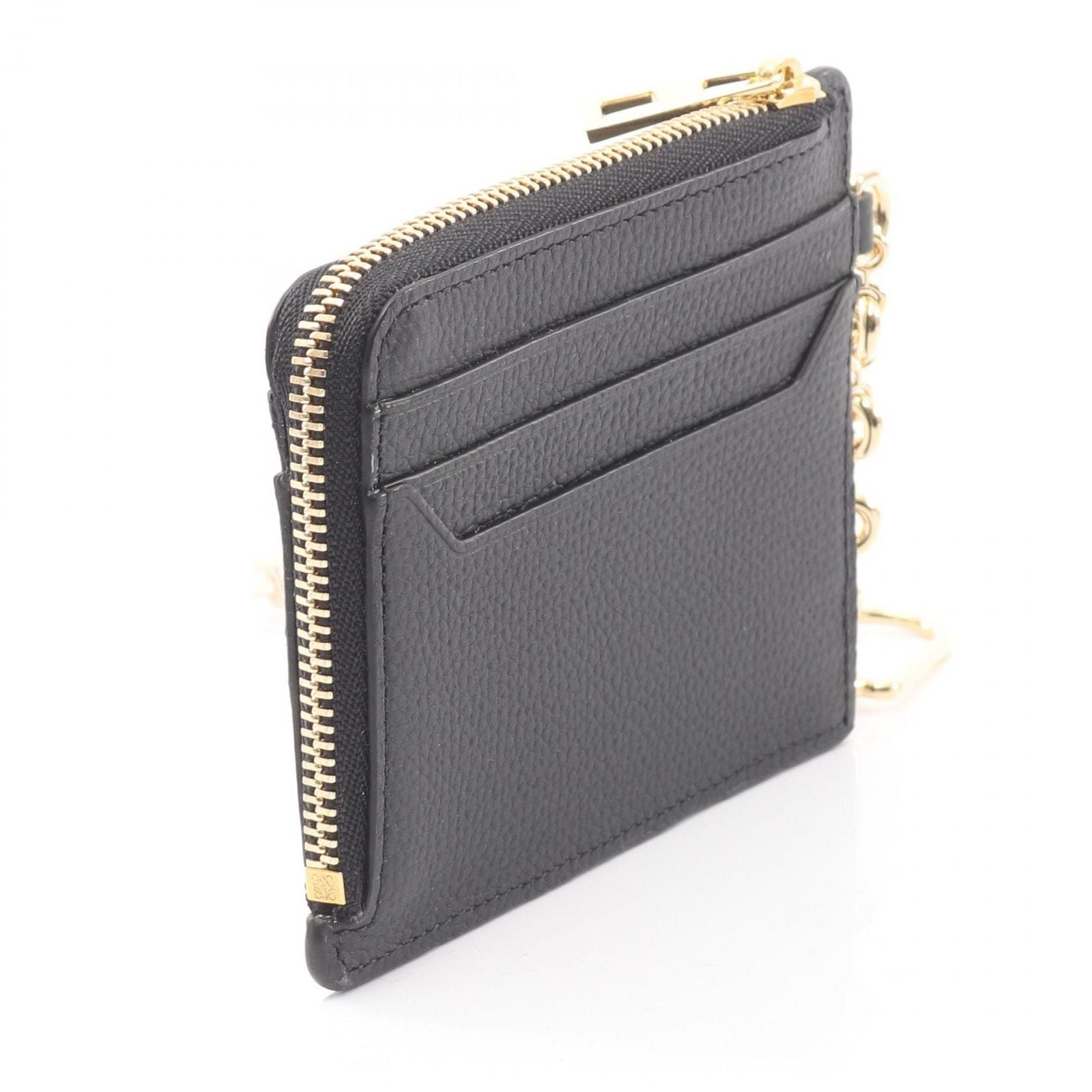 Loewe Anagram Square Coin Card Holder with Key Ring Leather Purse — view 2