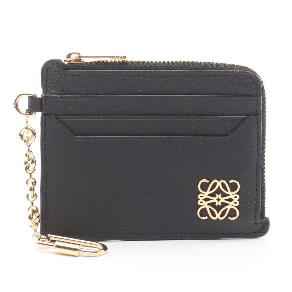 Loewe Anagram Square Coin Card Holder with Key Ring Leather Purse