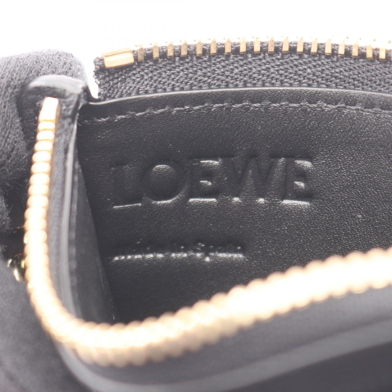 Loewe Anagram Square Coin Card Holder with Key Ring Leather Purse — view 4