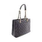 Chanel Tote Bag Quilted Grand Shopping GST Black Caviar Leather Chain — view 2