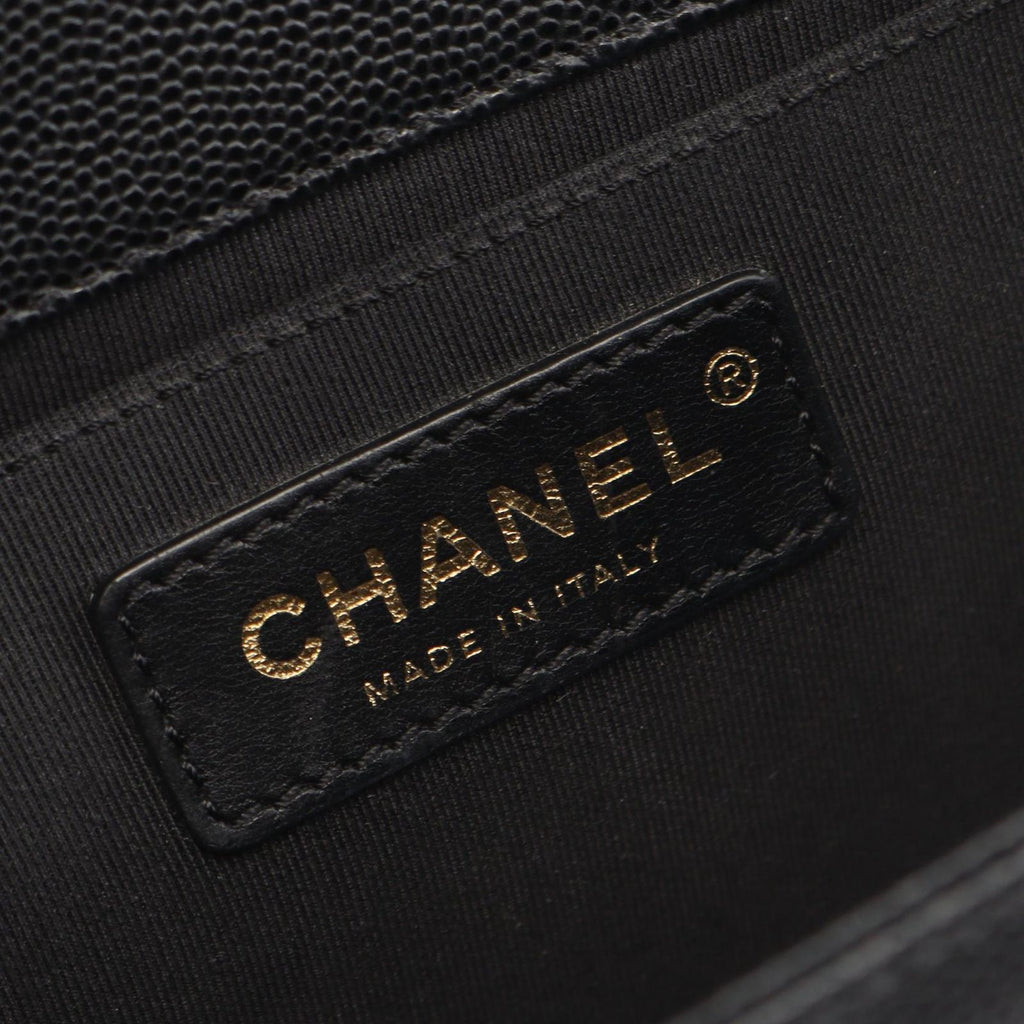 Chanel Shoulder Bag Boy Black Caviar Leather Chain — view 4