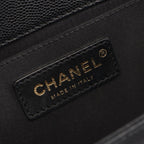 Chanel Shoulder Bag Boy Black Caviar Leather Chain — view 4