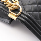 Chanel Shoulder Bag Boy Black Caviar Leather Chain — view 7