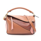 Loewe Handbag Puzzle Bag Small 2-Way Brown Light Pink Leather
