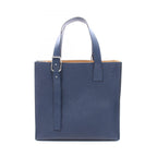 Loewe Tote Bag Buckle Horizontal Anagram Navy Leather
