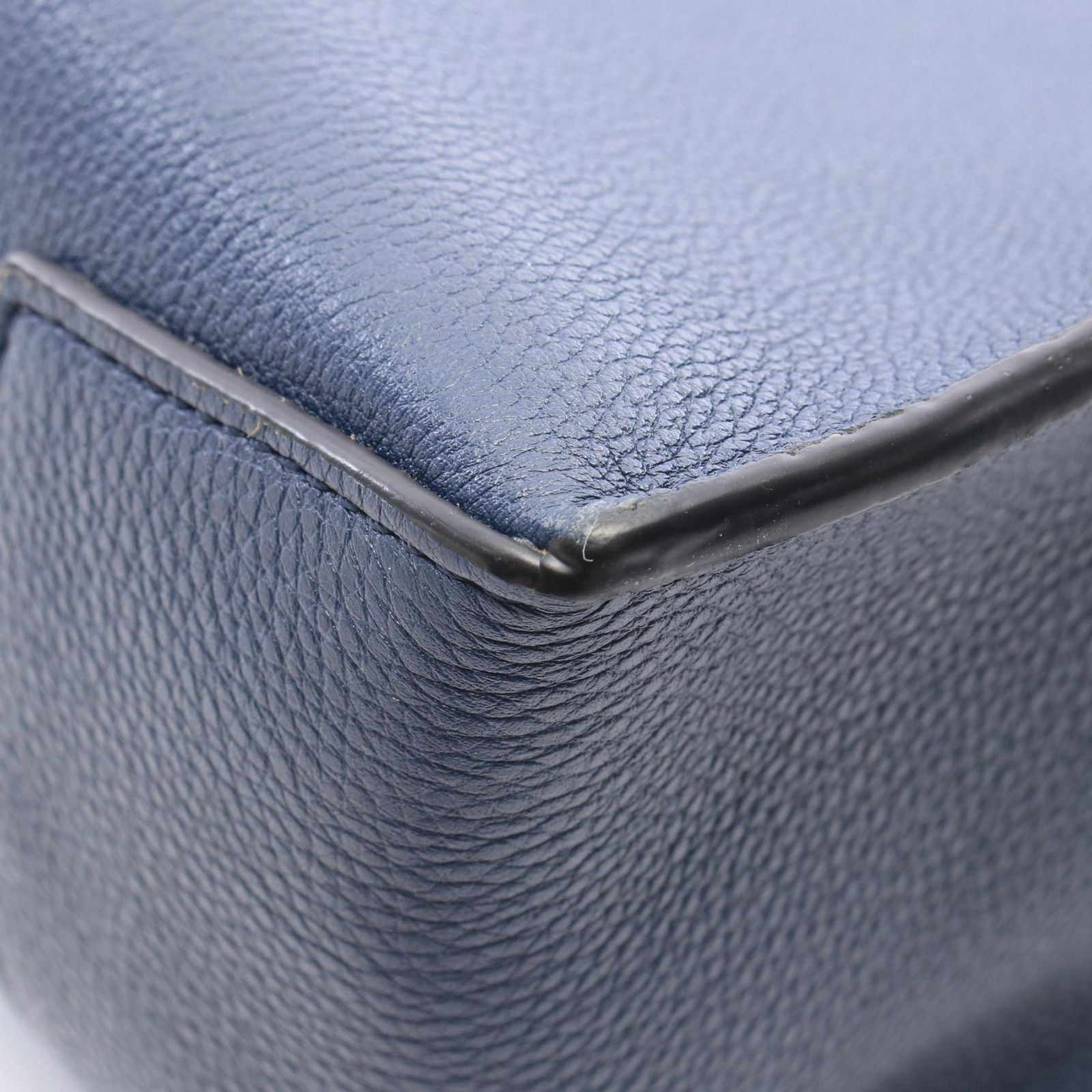 Loewe Tote Bag Buckle Horizontal Anagram Navy Leather — view 6